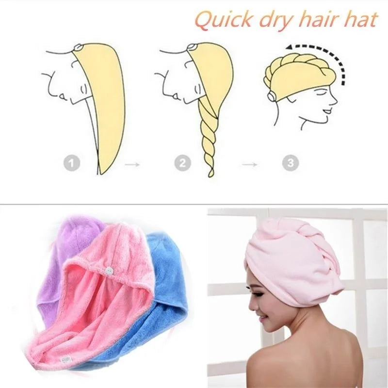 Super Absorbent Microfiber Hair Towel Wrap for Quick Drying - Coral Velvet Hair Turban