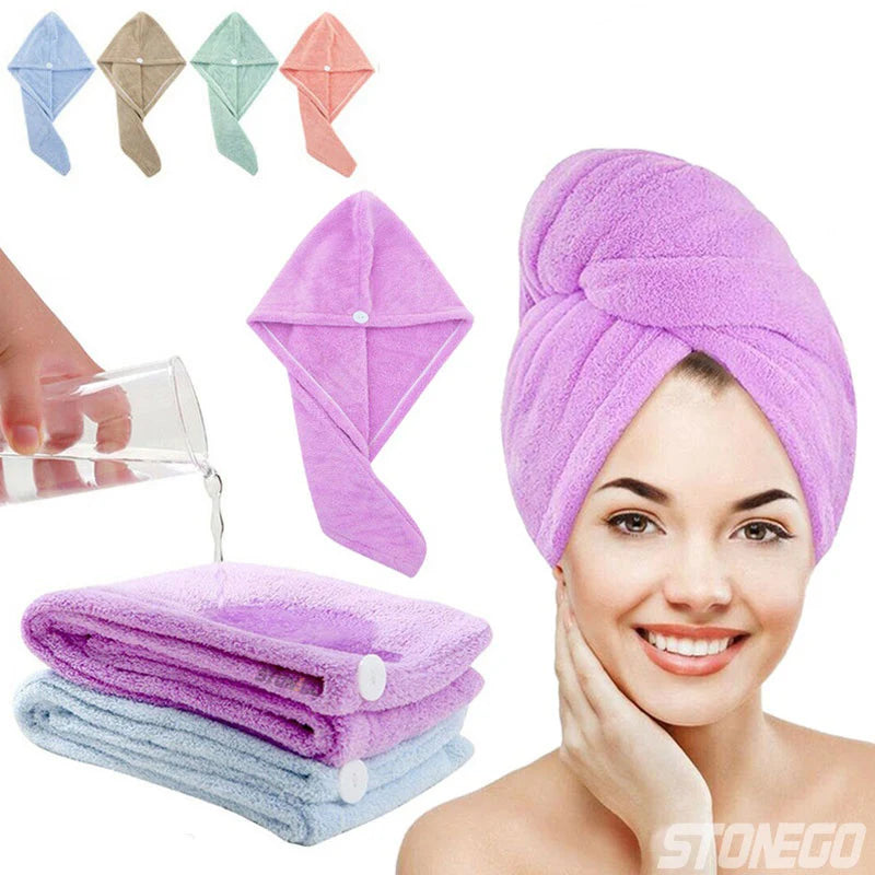 Super Absorbent Microfiber Hair Towel Wrap for Quick Drying - Coral Velvet Hair Turban